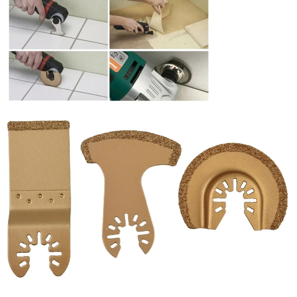 3pcs Carbide Oscillating Multi Tool Renovator Saw Set Ceramic Tile Grout Removing Tools Oscillating Cutter