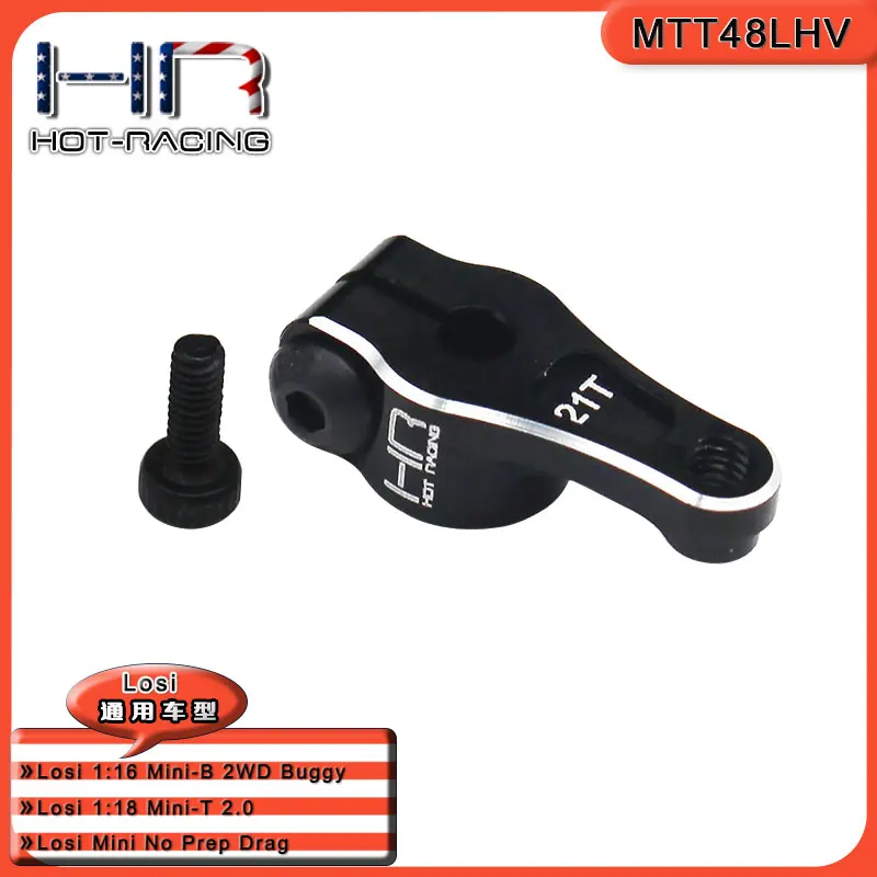 ot Racing MTT48LHV 21T Black Alum Clamping Servo Arm For Savox SH-0265MG Mini-T 2.0/Mini-B 2.0/Drag, Replace Los211012