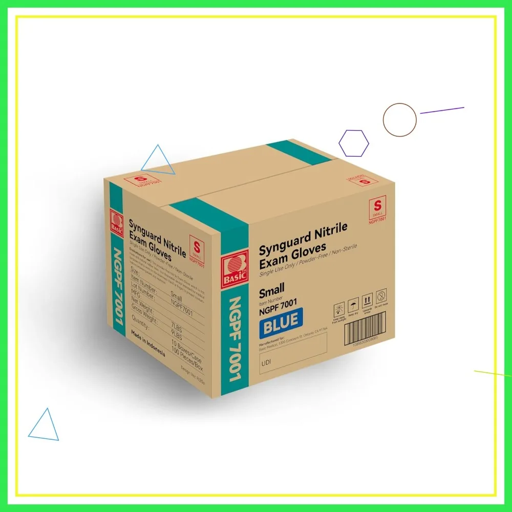 

Blue Nitrile Exam Gloves, Latex-Free & Powder-Free, Small Size, Case of 1,000 - Ideal for Medical Use
