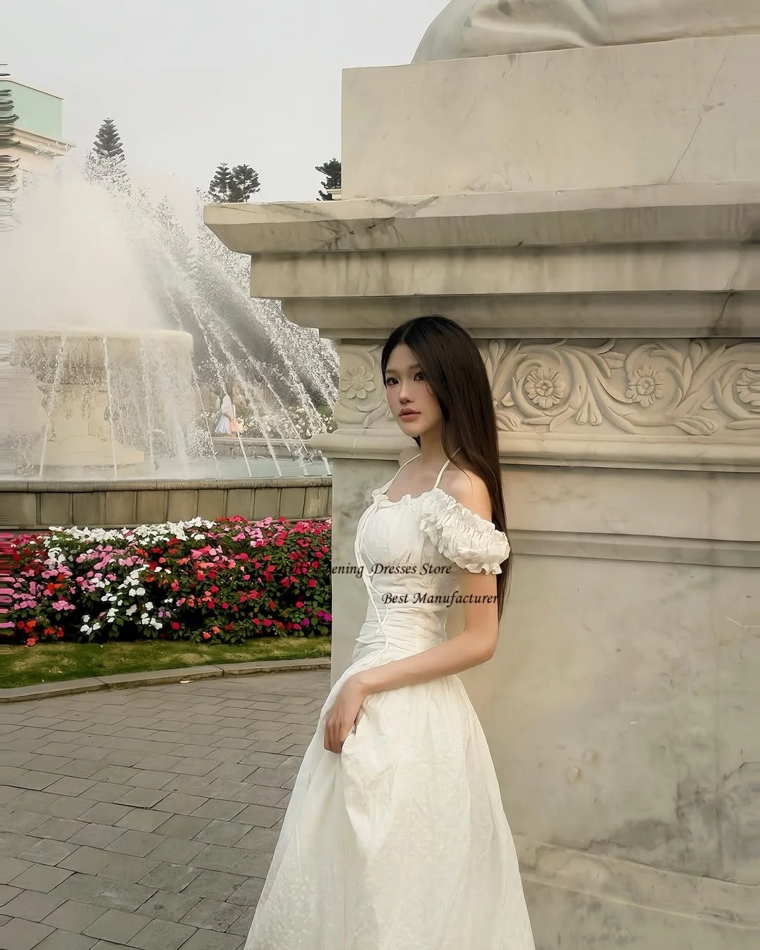 ZHIO شيفون أبيض جميل مع أنماط الاختيار فستان زفاف كوري على شكل حرف A مكشكش على شكل قلب عاري الكتفين بدون أكمام فساتين العروس