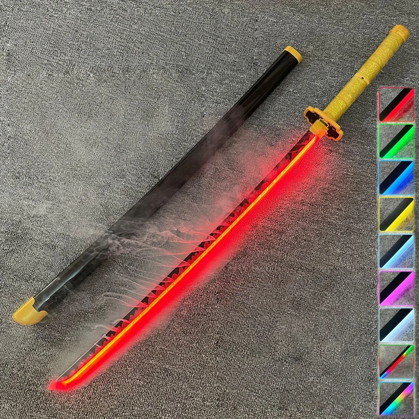 40 inch Smoke Glow Demon Slayer Katana Muichirou Licht Damp Zwaard Anime Cosplay Echte Japanse Katana Originele Samurai Sabel Gift
