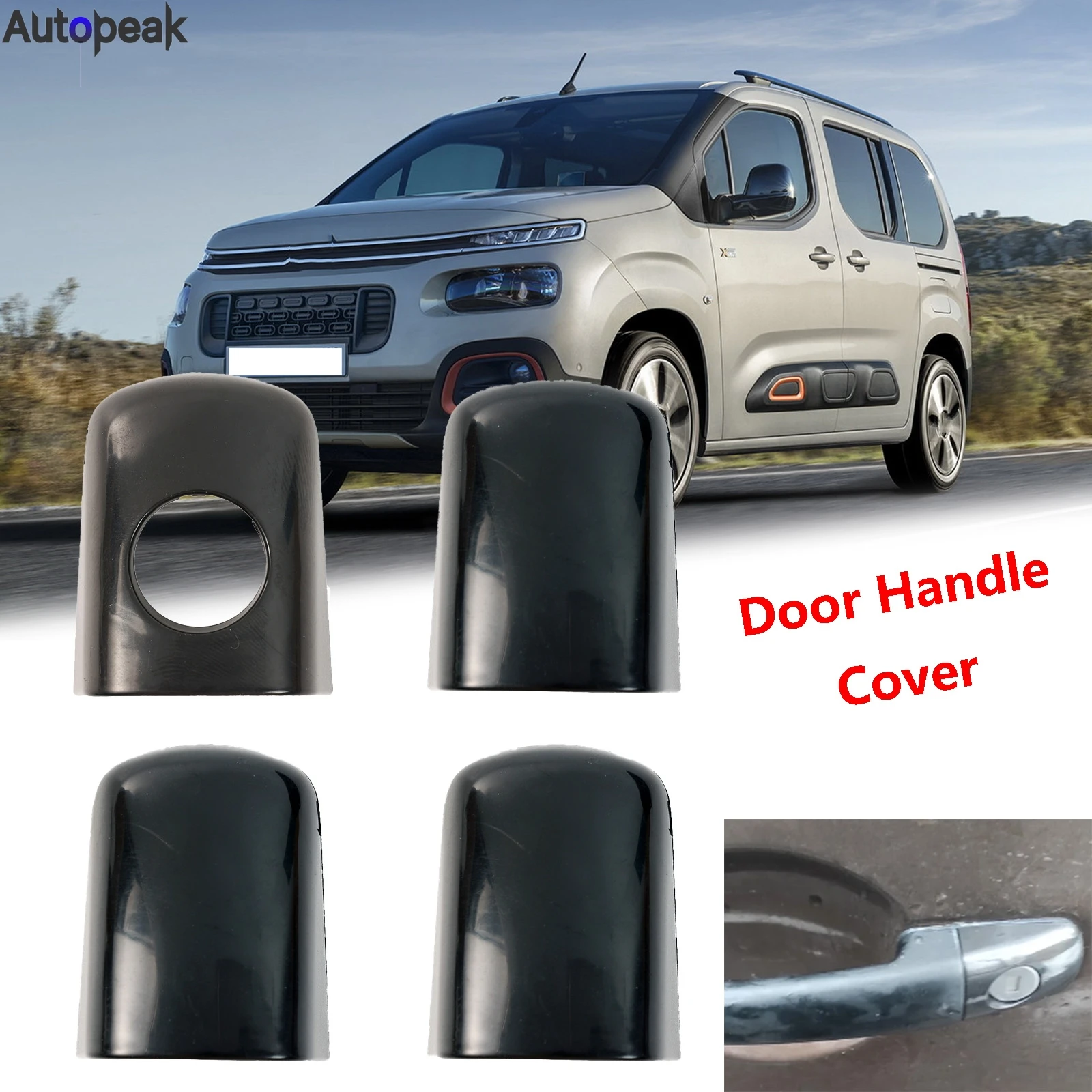 4X Door Handles For Citroen Berlingo C3 Picasso C4 C4 Picasso Door Handle End Cover Cap Trim Set 9101GG 9101JS 9101JR 9101GE