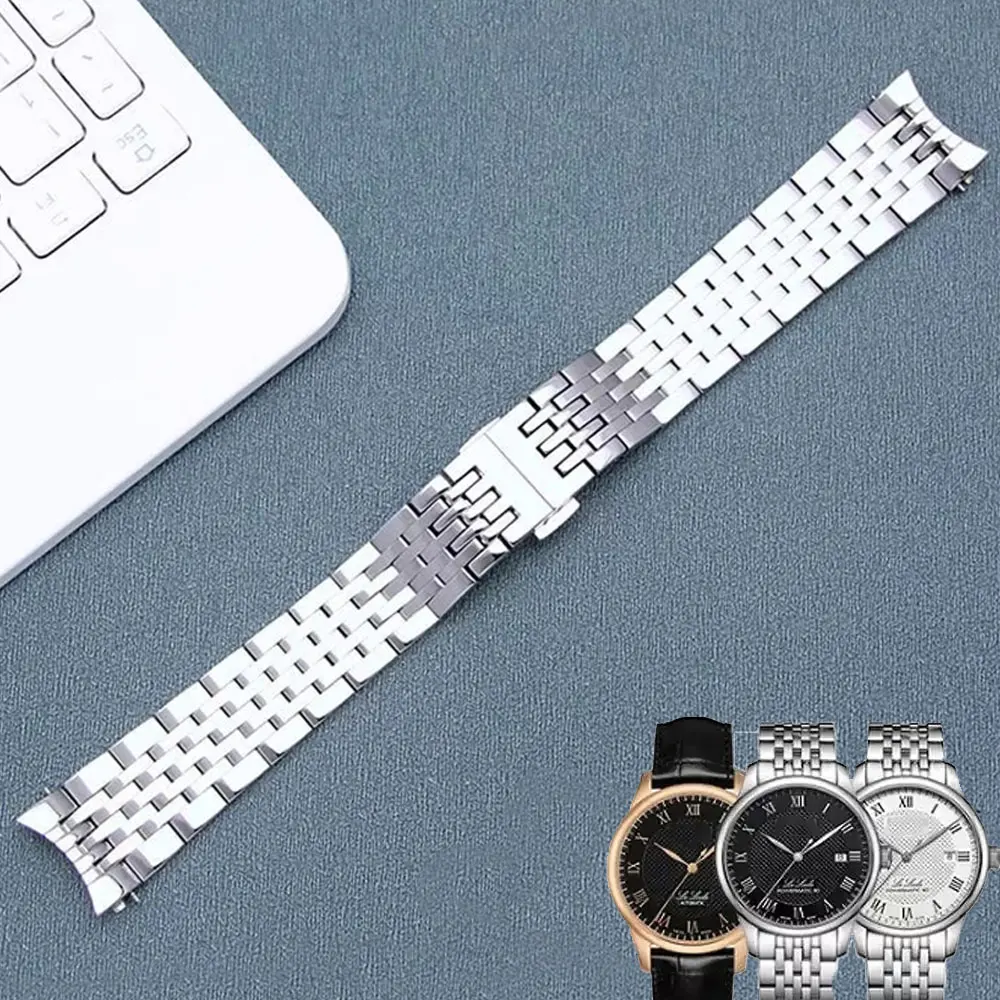 For Tissot Men Gentleman 1853 Le Locle Couturier T006 T41 WatchbandsSolid Stainless Steel Waterproof Anti-Rust 19MM Watch Strap