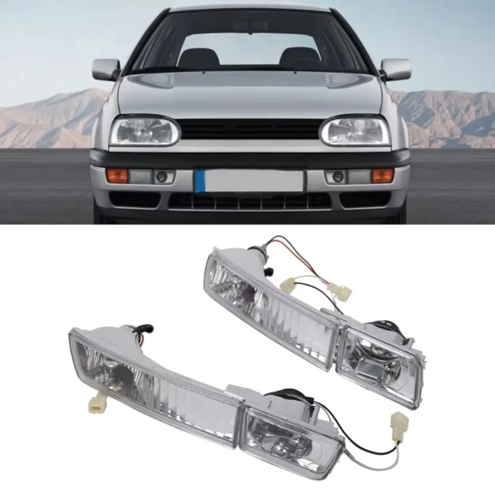 

for VW Golf 3 1992 -1997 Car Front Bumper Fog Light + Turn Signal Lamp 4PCS Set Smoked color car accessories 1HM941778