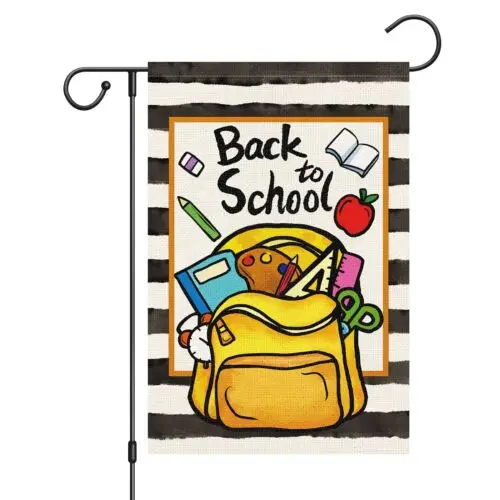 Louise Maelys Back to School Garden Flag 12x18 Double Sided Vertical, Burlap ...