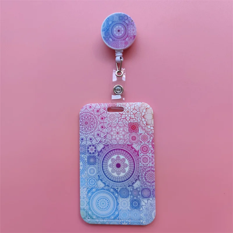 Mandala Ausziehbarer Kartenhalter mit Schnalle für Damen, Geschäfts-Ausweisklammer, Kartenhalter für Mädchen, Ärzte, Krankenschwestern, Ausweishalter – Detail 8