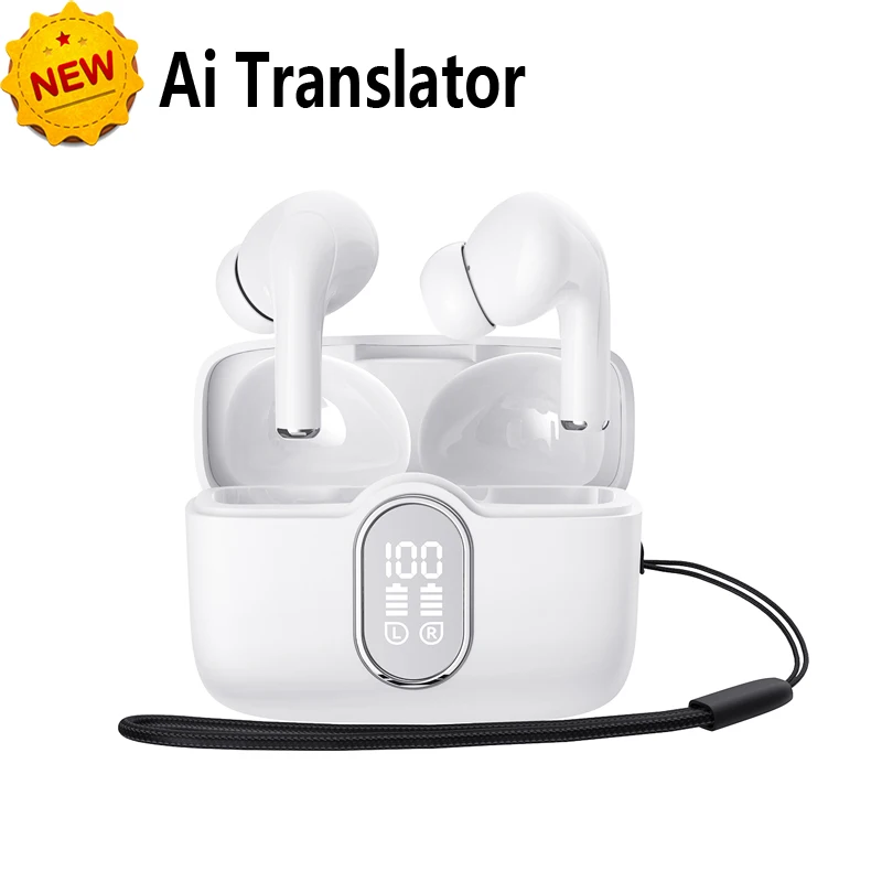 Wirele Bluetooth Translation Headset Chinese and English Translation Online Offline Translation Study Abroad Translation Headset