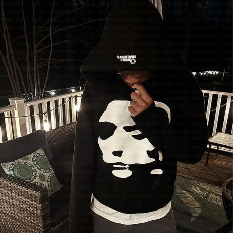 

Autumn and Winter New American Fashion Street Harajuku Gothic Style Hoodie Pocket Printed Lulu Hoodie Trendy Fashion Clothing