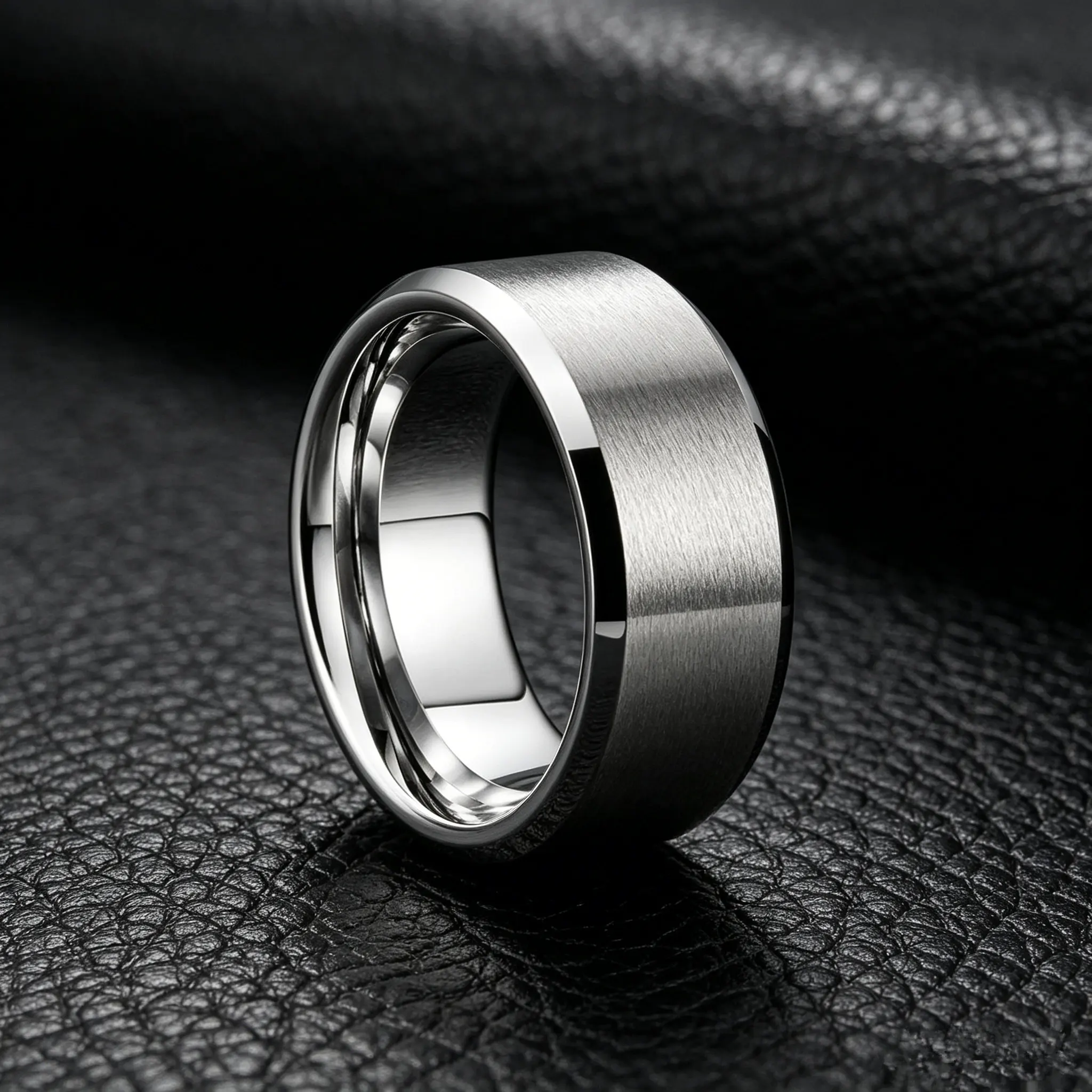 Fashion Punk 8MM Stainless Steel Chain outer arc ring Men's Ring High Quality Jewelry Party Gift Pressure Relief Accessories