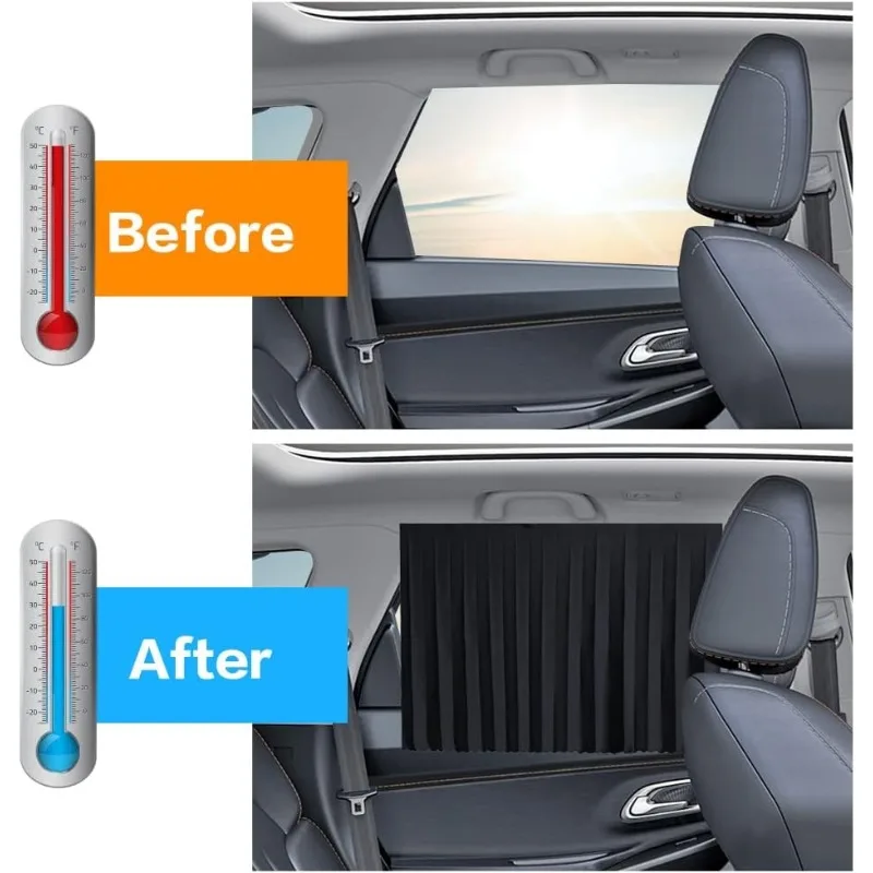 Automotive Magnetic Suction Louver Sunshade Foldable Car Side Sun Shade Window Cover Heat Shield Privacy Protection for Trucks