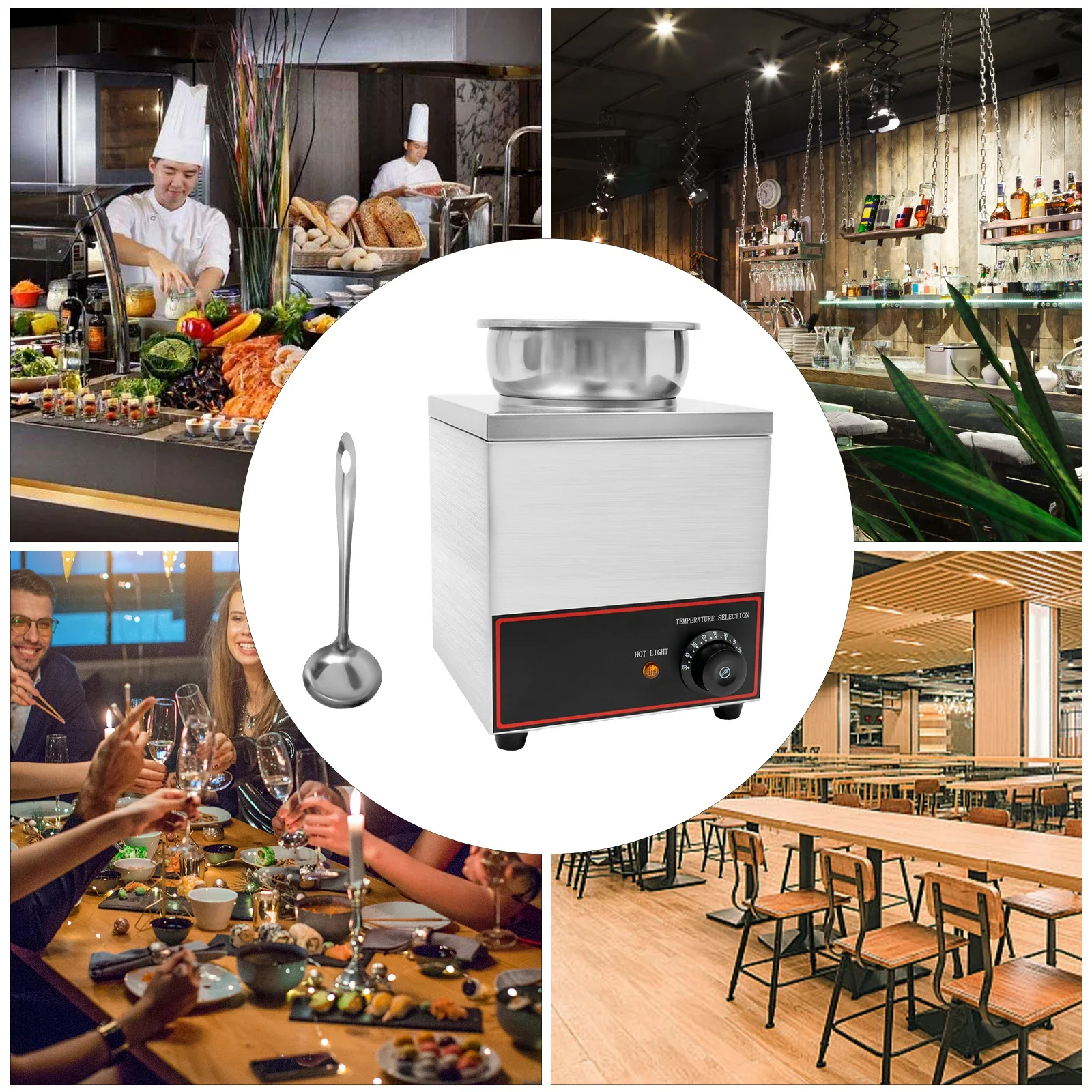 150W 電気チーズソースウォーマーディスペンサーステンレススチールホットファッジヒーター新品