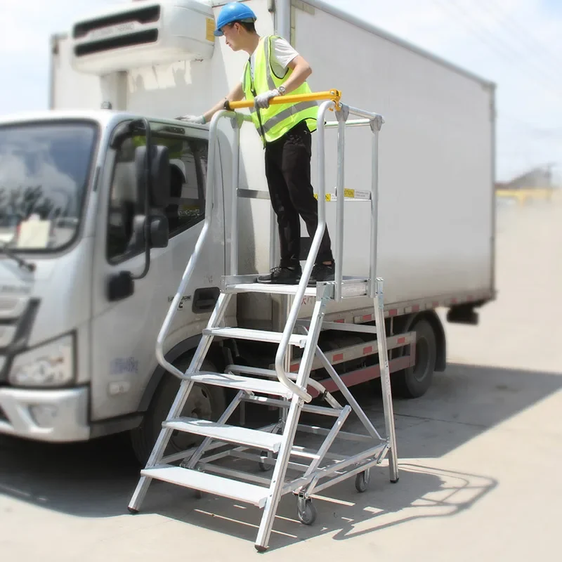 Aluminum alloy climbing platform ladder