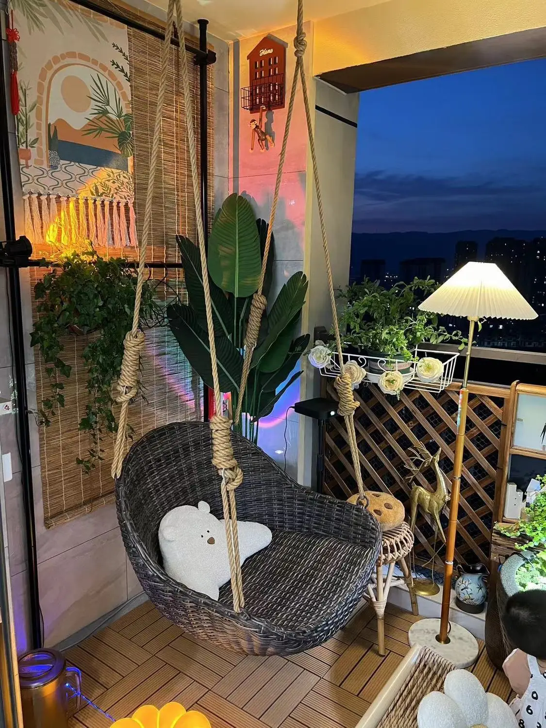 For home hanging basket rattan chair balcony hanging chair courtyard lazy hammock outdoor swing chair