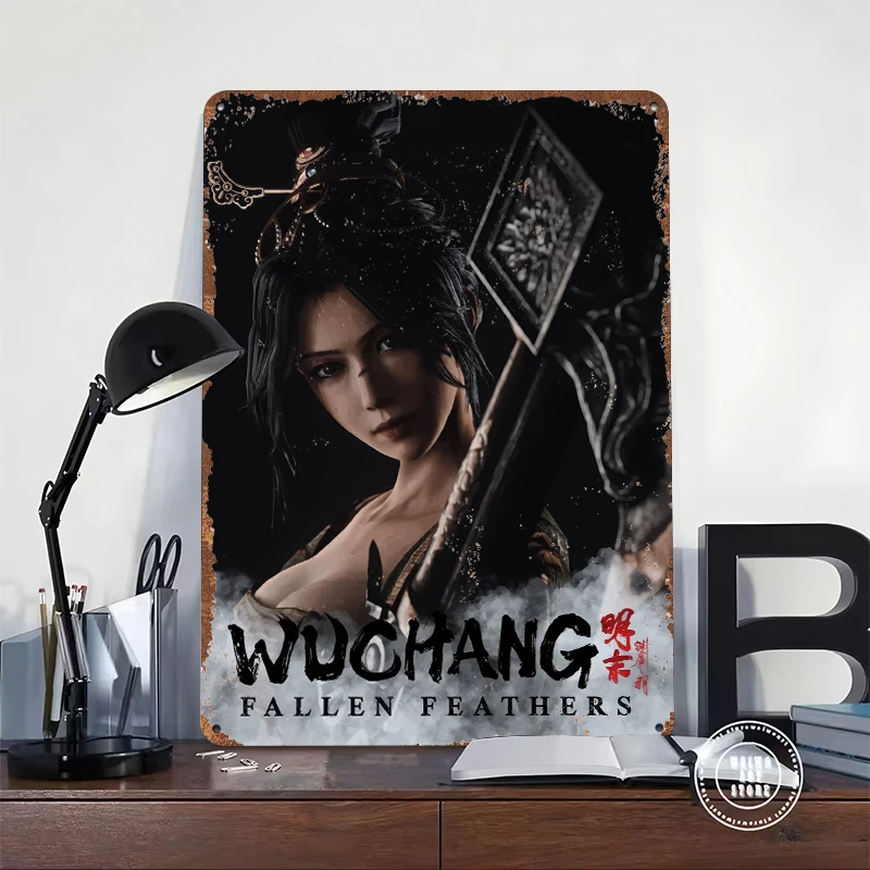 Wuchang: Fallen Feathers Game Art Printed Poster Customized Wall Art Retro Vintage Metal Tin Signs for Room Decoration Gaming