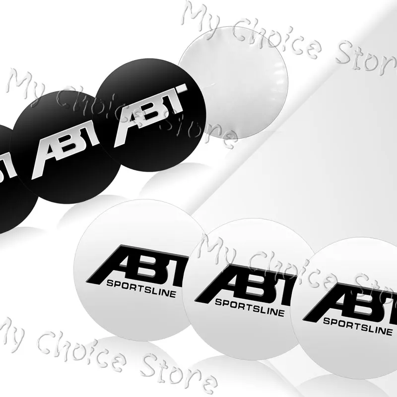 4Pcs 56mm ABT Logo Aluminum Car Wheel Center Emblem Hub Caps Stickers For Golf MK5 MK6 Passat Jetta Touareg Tiguan Accessories