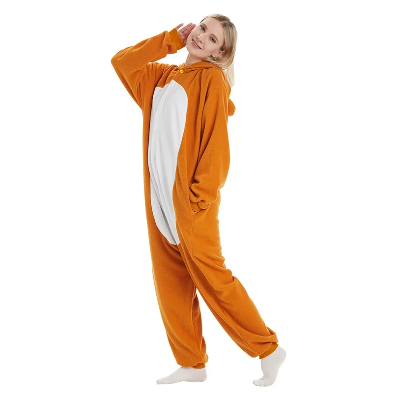 Polar Fleece Animal Kigurumi Rilakkuma Bear Adults Onesies Pajamas Women Jumpsuit  Men\'s Sleepwear for Halloween Carnival Party