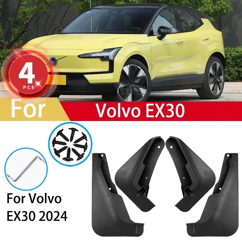 For Volvo EX30 2024 Mud Flaps Splash Guards Fender MudFlaps Front Rear 4pcs Mudguards Car Protection Accessories