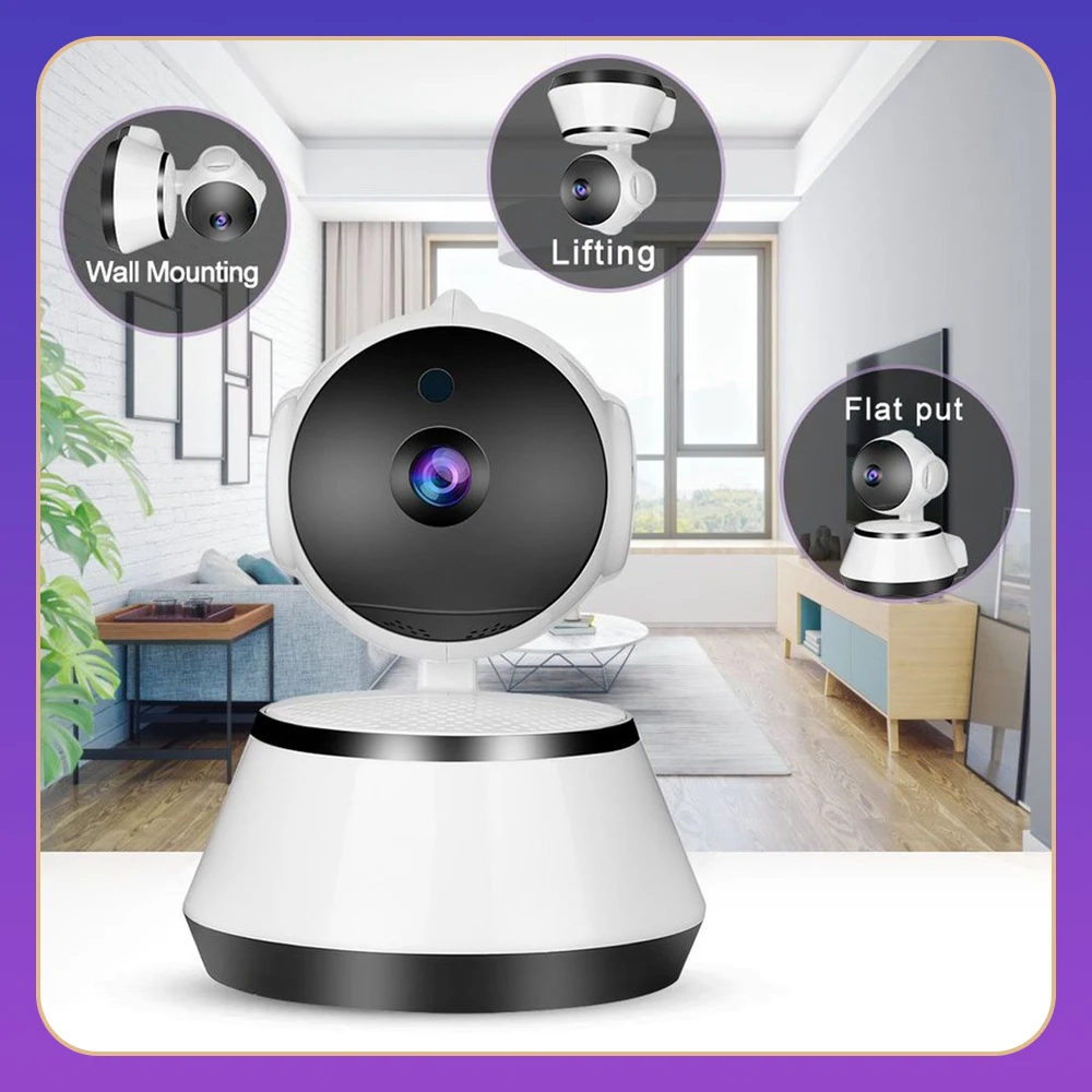 

Mini IP CCTV Camera HD Auto Tracking Night Vision Infrared Baby Monitor Smart Home Surveillance CCTV Camera with WiFi V380 Pro