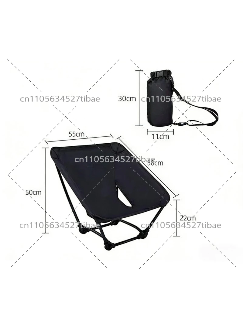 Hiking Camping Chair, Lightweight Ground Chair, Ultra-Lightweight Outdoor Folding Four-Legged Chair