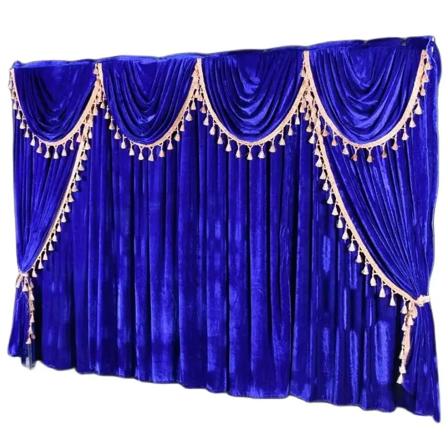 

20ftx10ft velet elegant wedding backdrop curtain tassel swags wedding supplies luxury curtains drapes background for party event