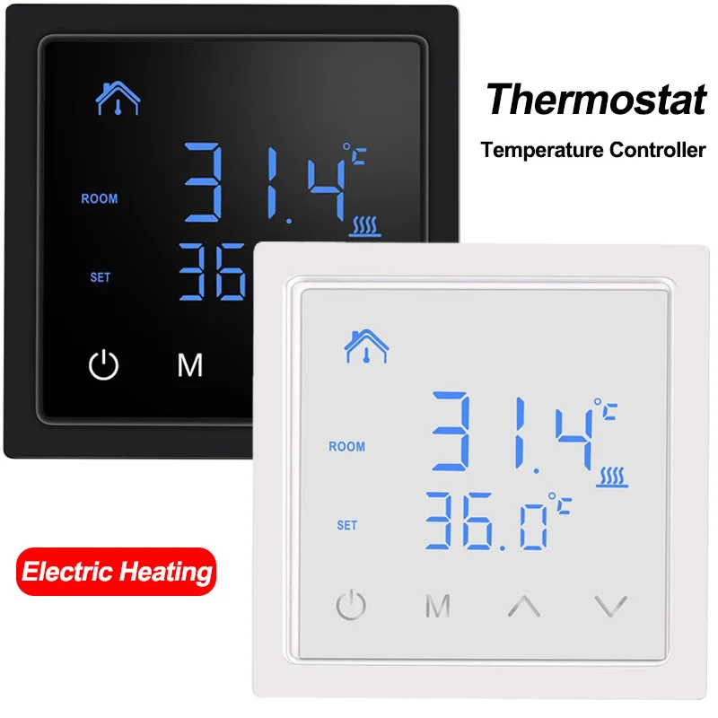 

AC85-240V LED Touch Screen Smart Thermostat Temperature Control Electric Floor Heating System Temperature Controller for Home