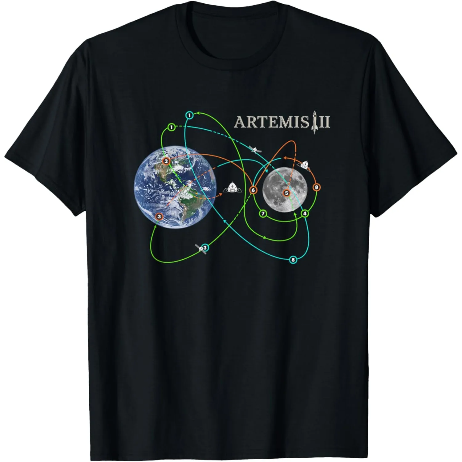 

Artemis Ii Mission Graphic Print Cotton Crewneck T-Shirt for Men Casual