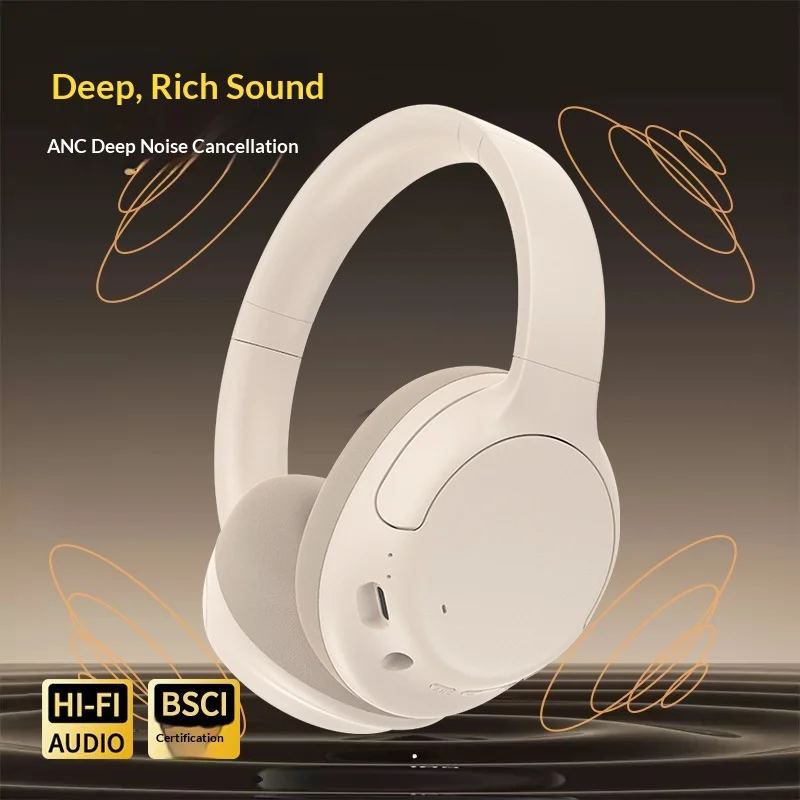 

Fmouse P3967 Active Noise Cancelling Over Ear Wireless Headphones Hi Fi Deep Sound Long Battery Life Compatible For Smartphones