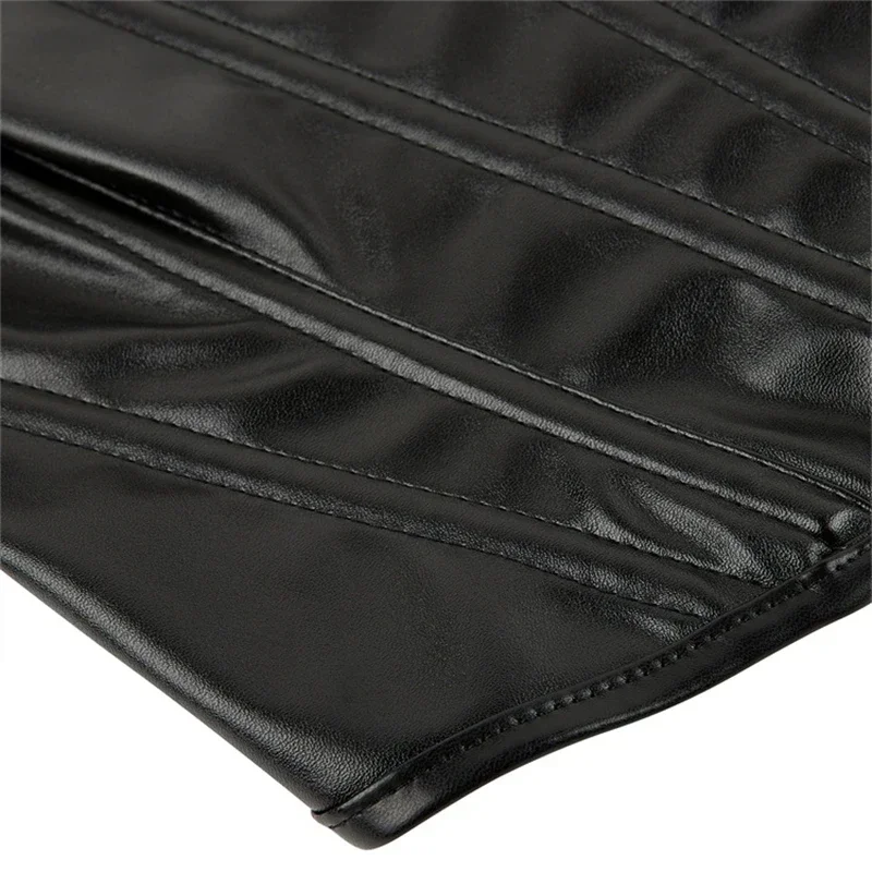 أسود مثير بولي Leather الجلود مشد المحاصيل القمم المرأة الصيف الشارع نمط overالصدر عارية الذراعين حمالة المشدية محدد شكل الجسم Busties #6