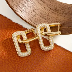 2024 Popular Fashion Light Luxury Oval Double Hoop Earrings Women's Hip Hop Rock Party Gifts Accessories Fine Jewelry