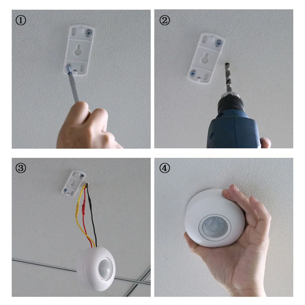Laundry Room Motion Sensor Infrared Sensor 1PCS 50Hz Ceiling Sensor Light Switch Motion Sensor PIR Occupancy For LED Lights