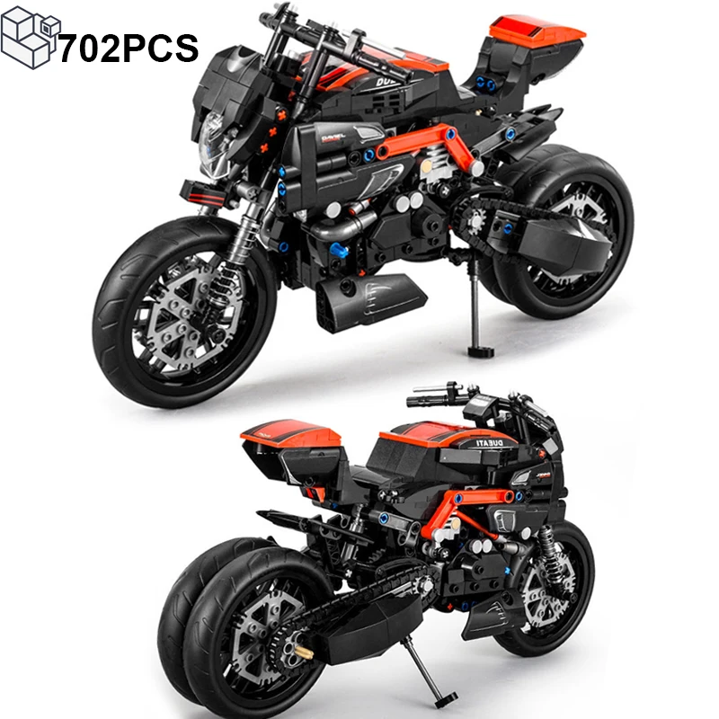 

702PCS High Tech Ducatied Diavel Motorcycle Building Blocks Speed Racing Motorbike Bricks Assemble Vehicle Toys Gifts For Kids