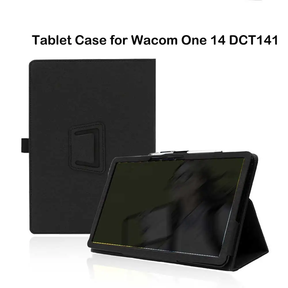 Case for Wacom One 14 DTC141 14Inch, Tablet Case With a pen slot, PU Leather, Back Support, Built-in Bracket, Lightweight,
