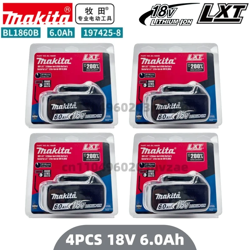 

100% Оригинальный литиевый аккумулятор Makita 18В 6Ач (BL1840, BL1830B, BL1850B, BL1850, BL1860, BL1815) для замены