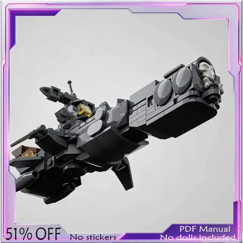 207PCS Pirate Skull Flag Spaceship Building Blocks Custom MOC Model Dark Grey DIY Assembly Creative Display Toy Gift For Child