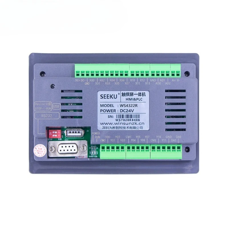 Seeku WS4322 4312 4320 Transistor Relé Saída HMI PLC 4.3 Polegadas Controlador de Tela Sensível Ao Toque Painel Integrado