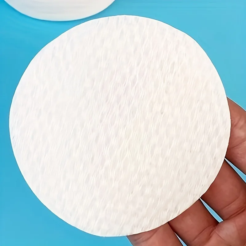 300/600pcs Round Facial Cleansing Pads High-Quality Makeup Remover Wipes Hypoallergenic Lint-Free Round Pads Light Beige