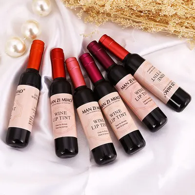 New Lipstick & Lip Gloss Waterproof & Transfer-Resistant Long-Lasting Alluring Tint Wine Bottle Design Sensual Makeup for Women
