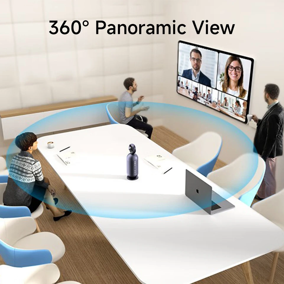 Factory Price 360° Auto-Tracking 1080P Video Conference Camera With Dual 4K Lenses USB Interface CMOS Image Sensor