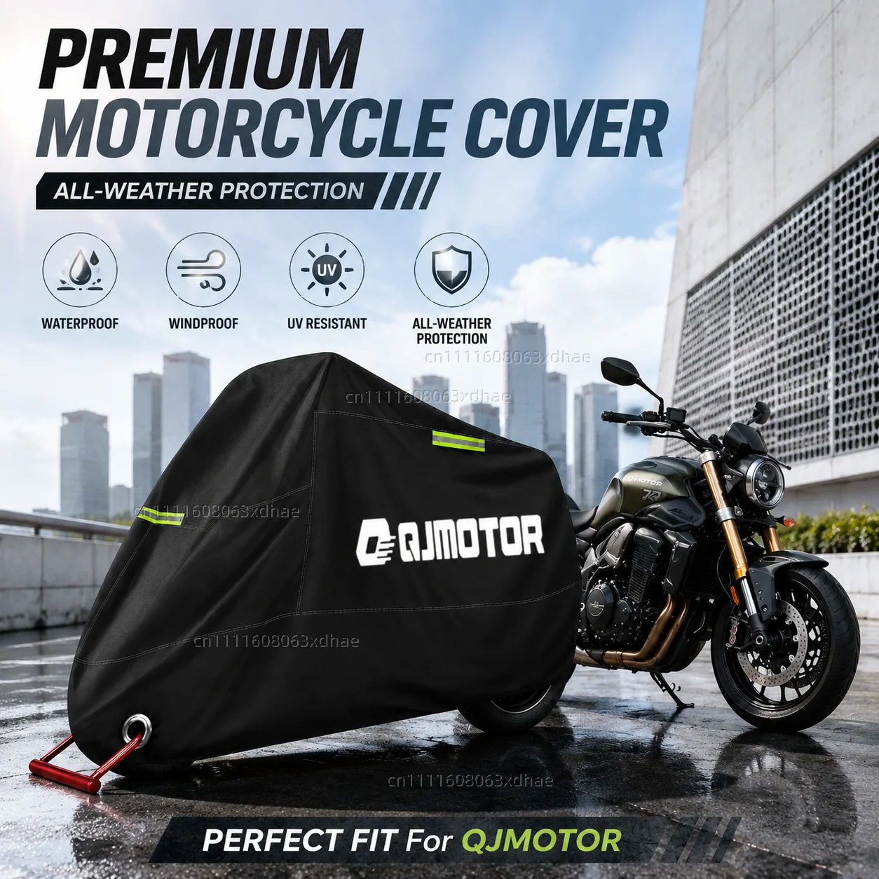

Motorcycle Cover All Season Waterproof Dust Rain UV Protection 190T Oxford Cloth For For QJMOTOR SRT SRV SRK 300 350 400 500 700