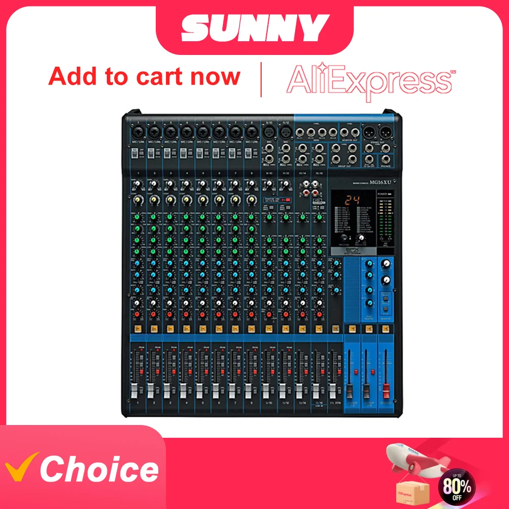 MG16XU 16 canales DJ USB Pro controlador Audio profesional 24 DSP mezcla de sonido Cconsole mezcladores para Kraoke Stage