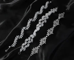 Crystal Bridal Headbands Wedding Headdress Zirconia Bride Tiaras Hairbands Women Girl Diadem Party Prom Hair Jewelry Headpieces