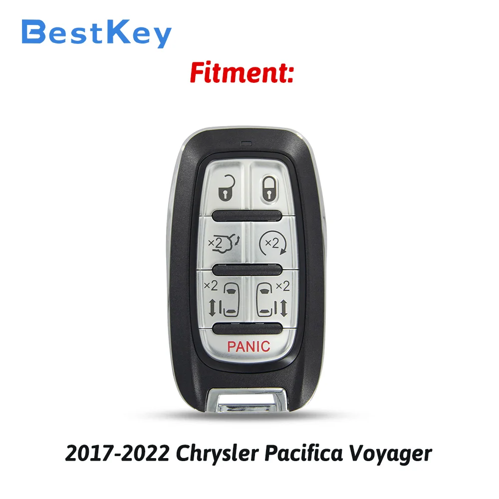 Best Key Empty Smart Key Shell 7 Button Repair Housing FCC M3N‑97395900 PN 68217832AC for Chrysler Pacifica Voyager 2017‑2022