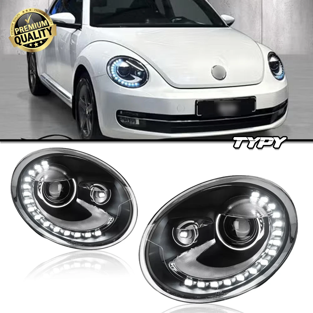 

Автомобильные аксессуары TYPY: Светодиодные фары DRL HID Bi-Xenon для VW Beetle 2013-2017 годов, биксеноновые лампы головного света