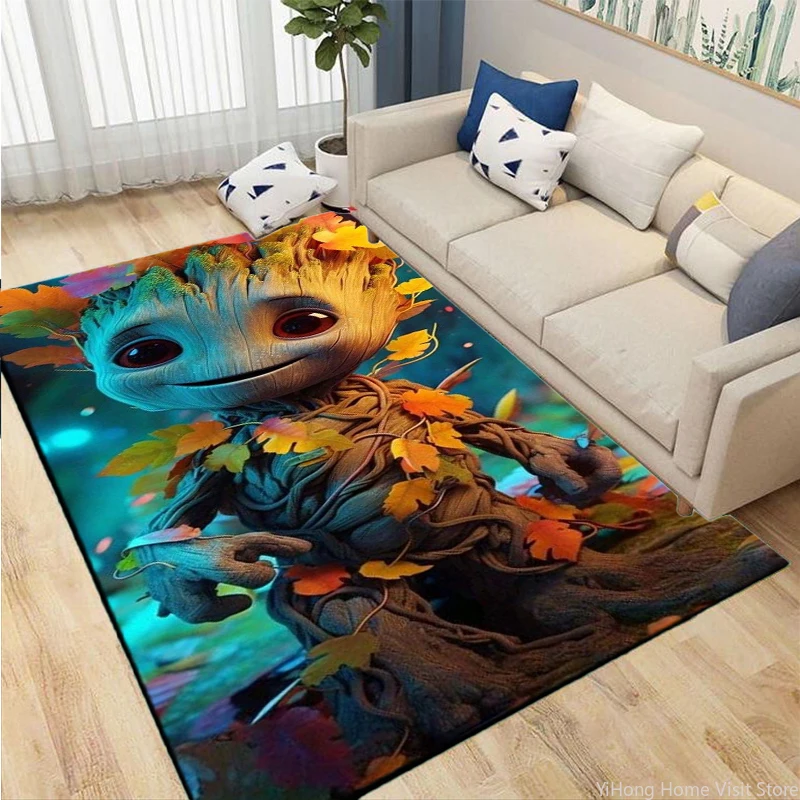 Disney Cartoon I Am Groot Large Area Rug Carpet Home for Living Room Children Kids Bedroom Sofa Doormat Floor Non-slip Mats