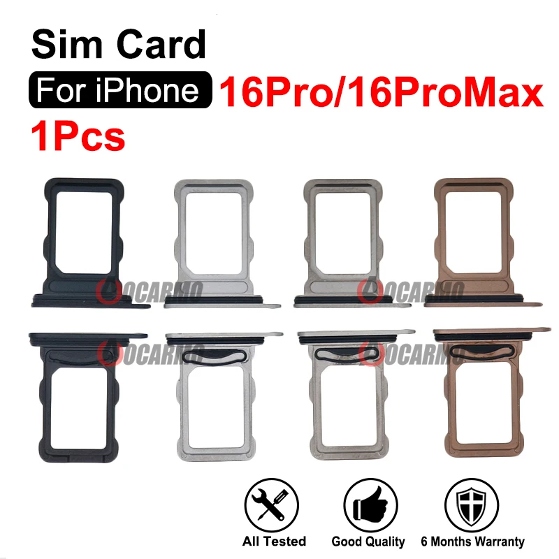 

For iPhone 16 Pro Max 16Pro SIM Card Dual + Single Sim Tray Slot Replacement Parts Black Gold Grey White