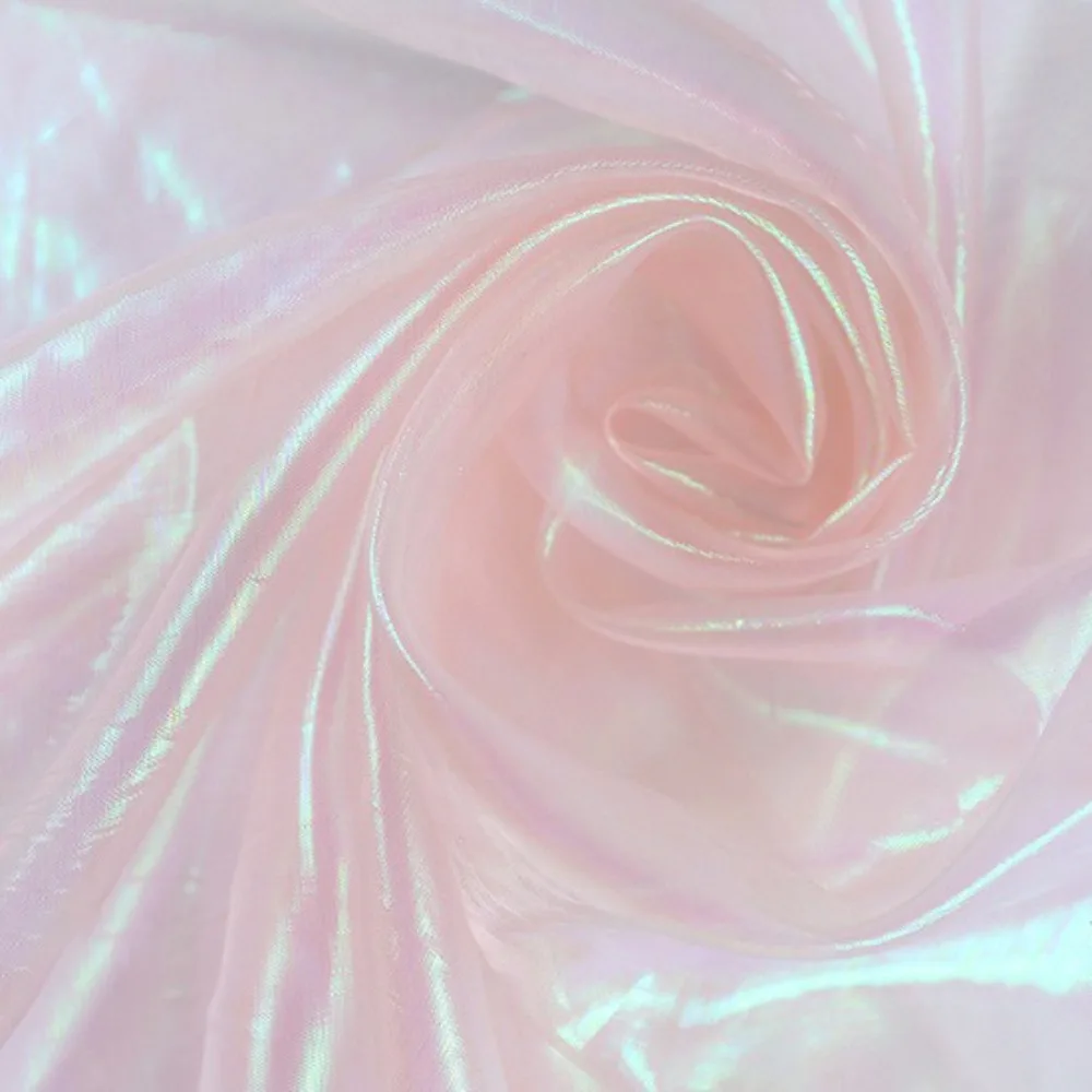 

Handmade Materials Shiny Laser Tulle Transparent Thin Organza Fabrics Decor Voile Stage