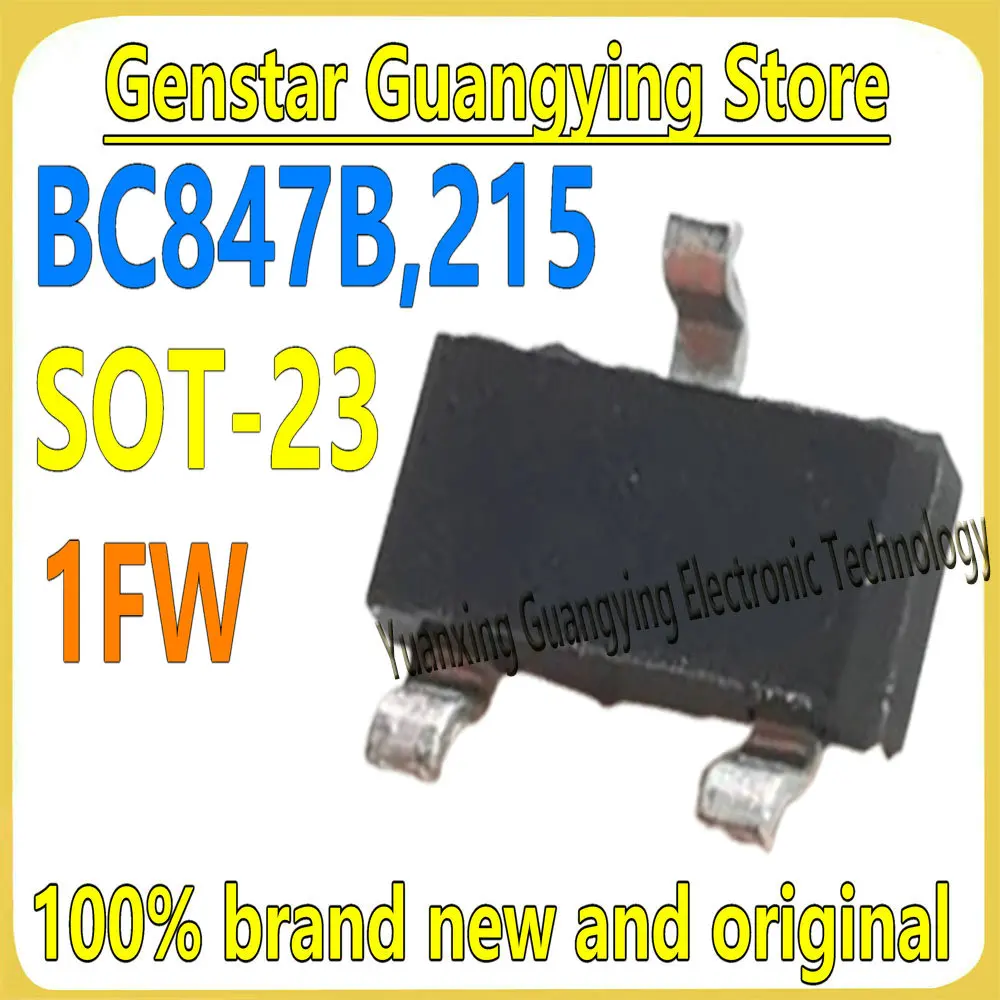 (50-100 pieces) BC847B,215 BC847B Marking: 1FW SOT-23 45V 100mA 250mW NPN Transistor (B) 100% Brand New