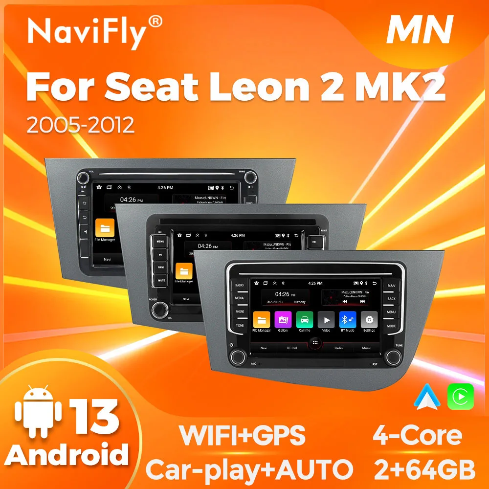 

Автомобильная магнитола MEKEDE 7”/8” с беспроводным Carplay и Android AUTO, 2+64 ГБ, для Seat Leon 2 MK2 2005-2012, GPS-стерео, мультимедийный плеер, головное устройство.