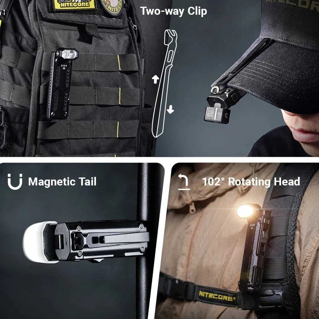 NITECORE EDC09 充電式懐中電灯 1600 ルーメン 角度調整可能 EDC 高