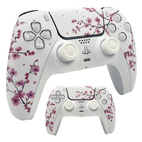 Imagen 1 del producto Cubierta de placa frontal de controlador Sakura PS5 rosa con panel táctil para controlador DualSense, reemplazo para BDM-010/020/030/040/050